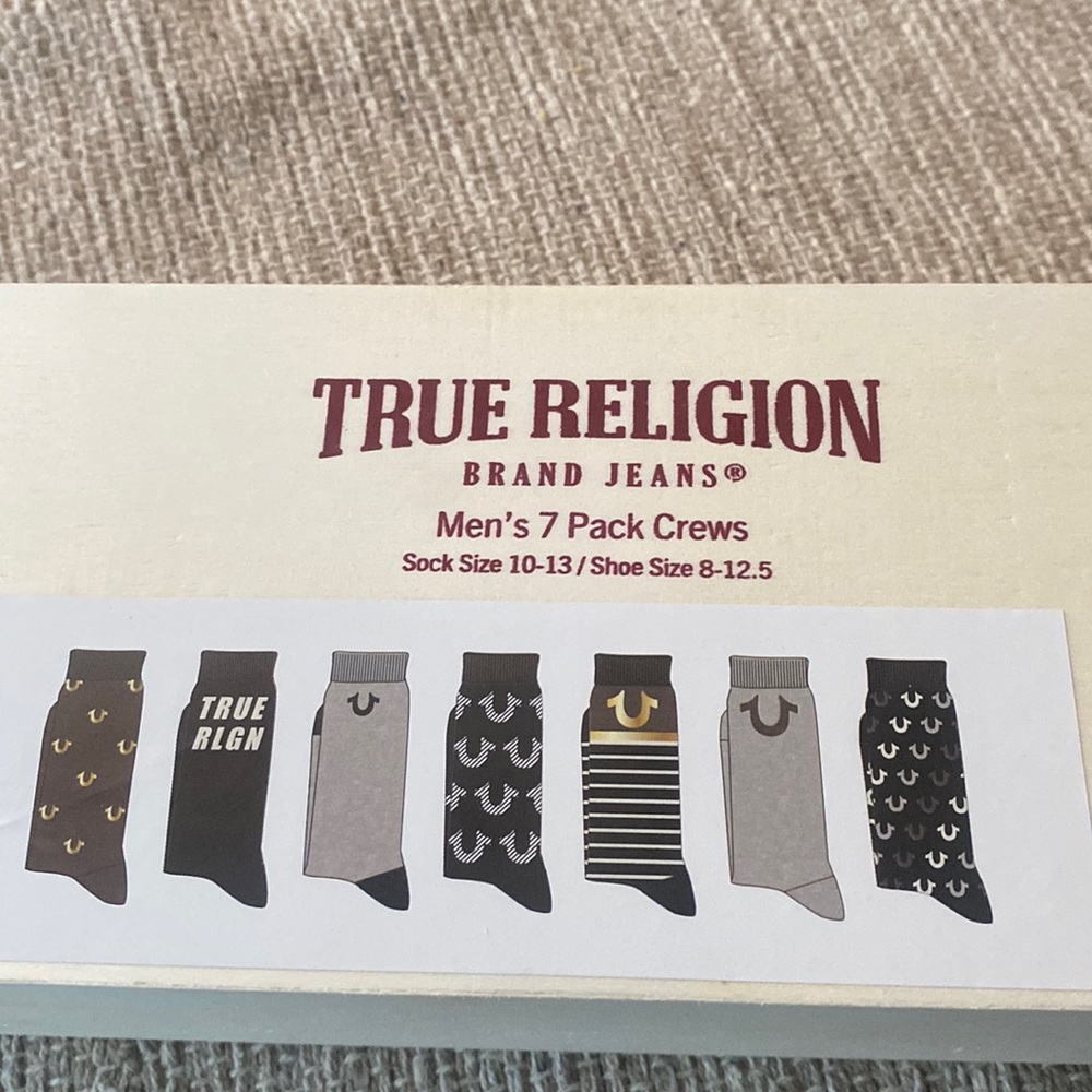Men’s True Religion 7 Packs of Socks sizes 10-13